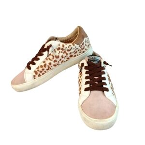 VH Vintage Havana Blush Pony Hair and Suede Tennis Shoe Seakers Womens Sneakers